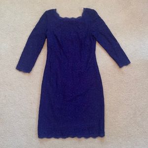Adrianna Papell Royal Blue Lace Dress